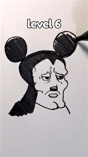 drawing mickey mouse in different lvl 1 - 8 #shorts #art #drawing #speeddrawing #mickeymouse