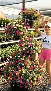 DIY Vertical Flower Tower! 🌸 Easy Space-Saving Patio Garden Hack