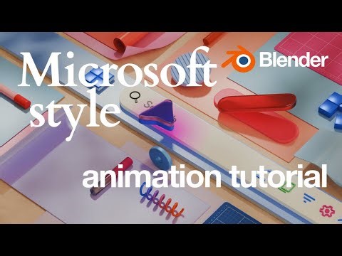 Microsoft Style Animation Tutorial [ Part - 1 ] #blender #tutorial #material #3d #c4d #gradient