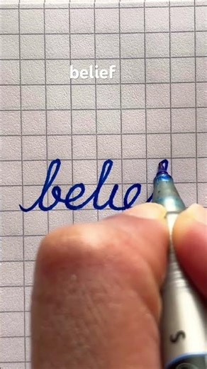 How to write word “belief” in Cursive