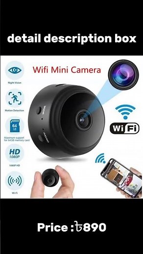 A9 WiFi Mini Camera Smallest IP Camera 1080P