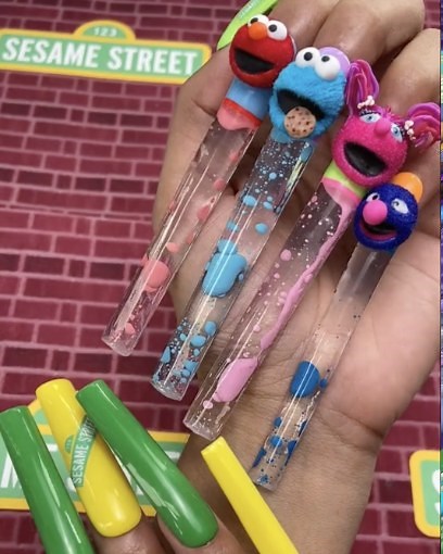 Netflix US on Instagram: "its elmo, cookie monster, abby, and grover!! @ilysmnails @sesamestreet"