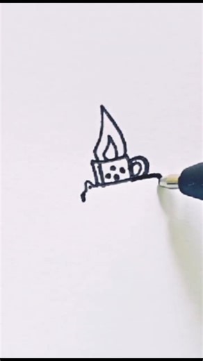 Easy lighter drawing || How to draw a lighter #shorts #art #drawing