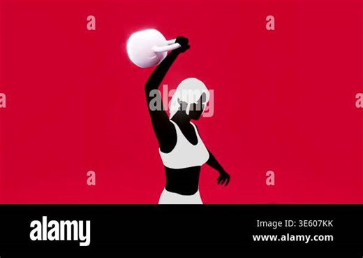 Female silhouette exercising with a kettlebell in, dressed in sportive clothes Stock Video Footage - Alamy