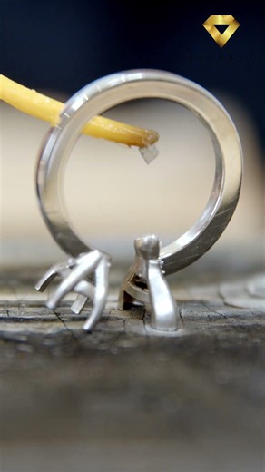 Jeweler Heats Silver Ring Prongs with Fiery Torch Flame! #shorts