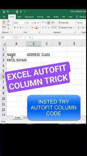 EXCEL AUTOFIT COLUMN TRICK