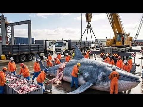 How Do European Fishermen Catch and Process Giant Whales Right at Sea?