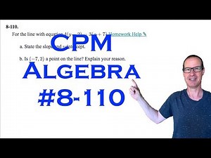 CPM Algebra Chapter 8 Problem 110