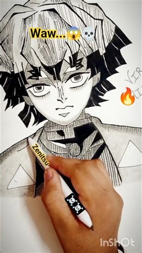 Zenitsu’s Drawing🔥 (Demon Slayer)#shorts #anime #zenitsu #art #demonslayer