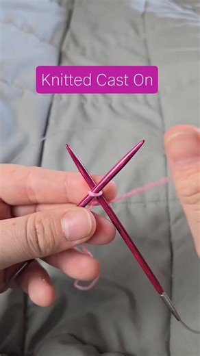 Katie | Knitting & Oils on Instagram: "🧶Knitted cast on! 🧶 This is the base cast on for my favorite, cabled cast on. But I love to use this when I need to cast on stitches in the middle of a row. And it's so simple because you just knit the stitches onto the needle! Like this reel if you're going to try this cast on 😊"