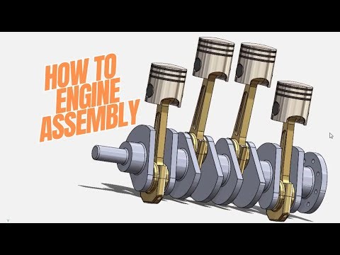 How to Engine Assembly in Solidworks - Step by Step Tutorial #solidworks #education