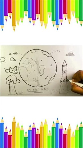 Stop War Drawing for Kids | Easy Peace Drawing Step by Step I