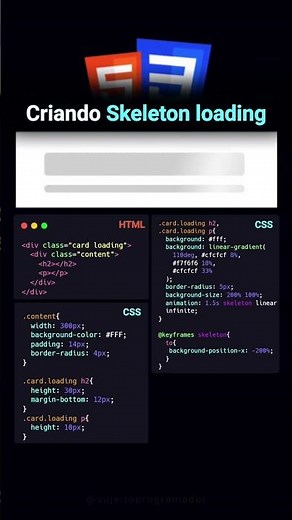 Bora criar aquele efeito skeleton loading 🔥🚀 #shorts #frontend