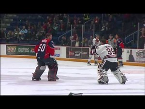 OHL Goalie Fight - Guelph Storm vs Windsor Spitfires