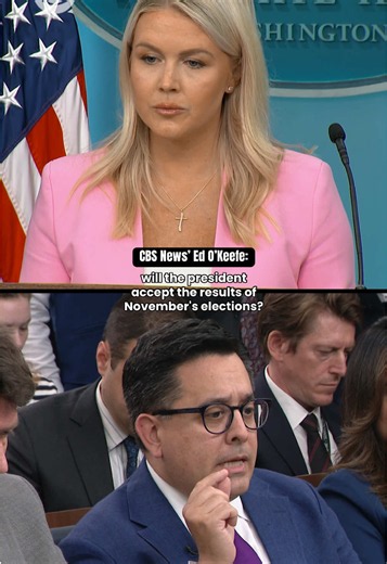 “Will the president accept the results of November’s elections?” @Ed O’Keefe asks White House press secretary Karoline Leavitt. “Look, Ed, you should tune in to the president's speech tonight before you jump ahead to conclusions about what's actually in the speech. Again, I've seen a lot of reporting and misreporting about what the president will say,” Leavitt responded. #election #vote #trump #news #politics
