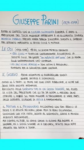 Guiseppi Parini: Poeta del 700 - Riassunto e Opere