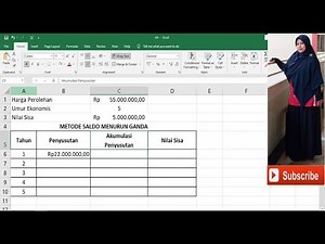 Menghitung Penyusutan Aktiva Tetap Dengan Metode Menurun Ganda Menggunakan Fungsi DDB Pada Ms Excel