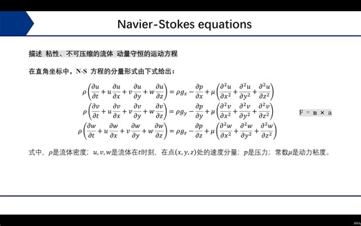 Navier-Stokes方程的描述和推导