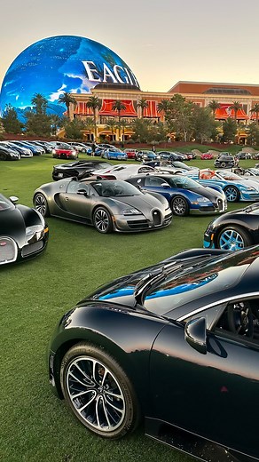 836K views · 21K reactions | A line-up worthy of the Las Vegas Strip.​ ​ The Concours at Wynn Las Vegas played host to the largest modern Bugatti gathering ever seen.​ A remarkable showcase of BUGATTI design and innovation. ​ #BUGATTI #TOURBILLON #BOLIDE #CHIRON #VEYRON #W16Mistral​ @soughtafterautos​ –​ WLTP: bugatti.link/consumption | Bugatti | Facebook