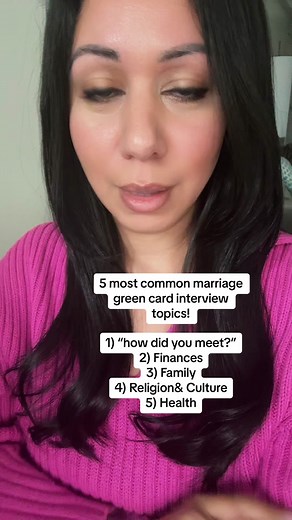 If you’re getting ready for your marriage based green carc interview here are some topics to help! Our office helps prep couples for their interviews, schedule an appointment today. #immigration #fyp #fy #immigrationinterview