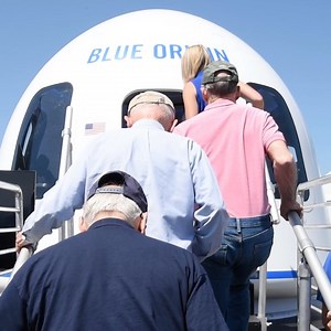 Jeff Bezos on Instagram: "Very memorable and emotional for me to show these Apollo legends our crew capsule and flown rocket at Oshkosh. Thank you for coming by Buzz Aldrin, Walt Cunningham, Jim Lovell, Al Worden, Fred Haise, Gene Kranz, Frank Borman and Joe Engle. #Apollo #ReusableRockets #BlueOrigin #Oshkosh"