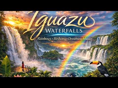 Iguazu Falls Brazil & Argentina 4K | 1.5 Hour Relaxing Waterfalls, Bird Sounds & Emotional Music
