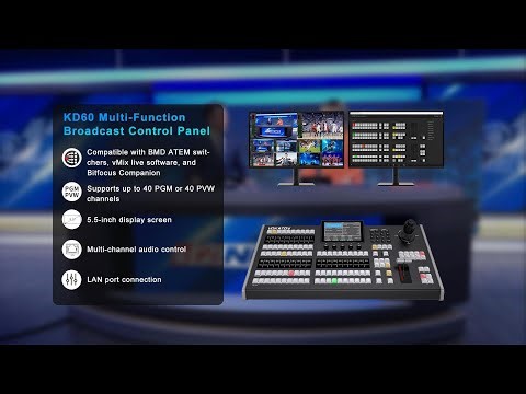 Master Efficient Production Flow with Integrated Control｜KD60A2 Supports BMD HyperDeck Bitfocus Midi