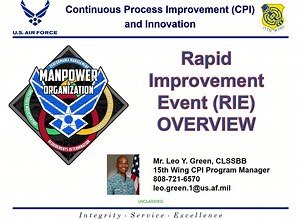 Continuous Process Improvement Rapid Improvement Event (RIE) Overview (26.32 mins)