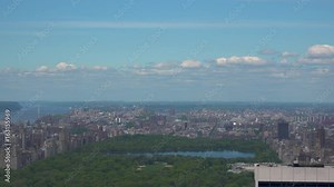 New York City Manhattan skyline buildings wide shot real time skyline, UltraHD 4K,