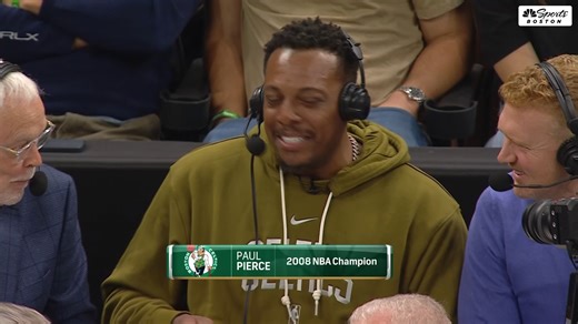 Turns out, Mike Gorman was on the call when Paul Pierce was playing for Kansas back in college 😲 These two go way back 💚 | NBC Sports Boston