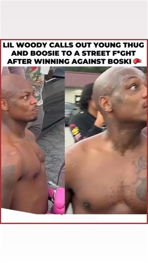 Whopoppin on Instagram: "Lil Woody calls out Young Thug, Boosie, Jacques, and others to a street boxing match 😅🥊"