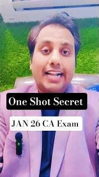 ICAI's HIDDEN "One Shot Secret" for CA Jan 26 Exam Crack in 30 Days! 😱 #CAJan2026 #ICAISecret #ICAI