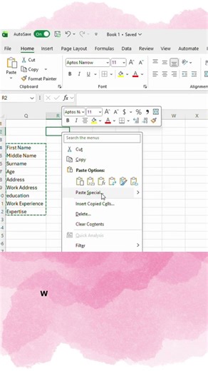 Excel Paste Transpose Shortcut | Flip Rows & Columns in Second #excel#spreadsheetmagic #productivity