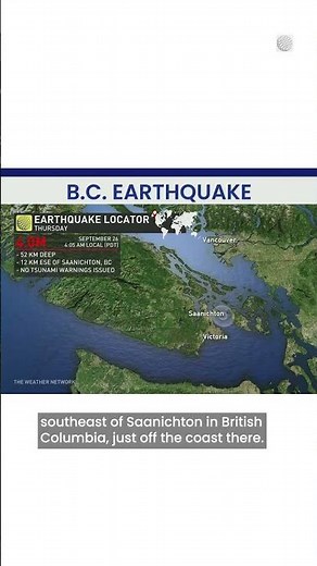 Magnitude 4.0 earthquake hits off coast of Victoria, shaking felt in Vancouver | #earthquake #shorts