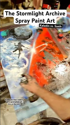 Kaladin vs. Szeth - Stormlight inspired Cosmere spray paint art #cosmere #stormlightarchive #fanart