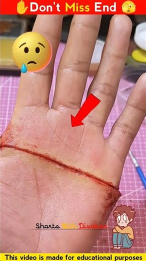 Realistic Hand Cut SFX Makeup Tutorial 😱😢 #shorts #art