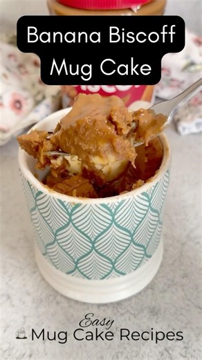 Biscoff Banana Mug Cake Recipe #easymugcakerecipes #mugcakes #mugcakeinmicrowave #mugcakerecipe
