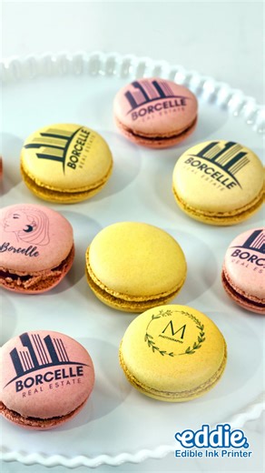 Print personalized macarons, cookies, and more with Eddie® The Edible Ink Printer from Primera. Eddie prints directly onto macarons, cookies, candy, marshmallows, white chocolate, fondant, and more. Eddie is fully NSF® Certified as a commercial kitchen appliance. Prints up to 350 confections per hour. Highly rated. 30-day money-back guarantee. Free shipping. Superior customer service. Learn More https://www.primera.com/equipment/edible-ink-printers.html | Primera Eddie The Edible Ink Printer