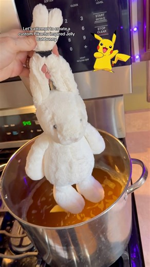 Let’s attempt to create a Pikachu inspired jellycat bunny #jellycat #pikachu #pokemon #customized