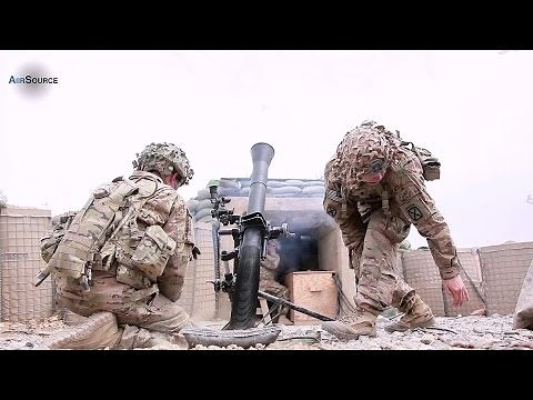 US Army Fire Barrage of Mortars on Taliban Insurgents