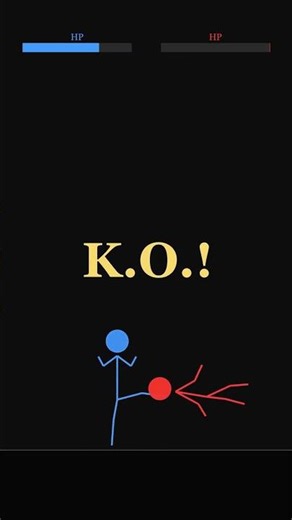 Manim(Python) stickman fight #shorts