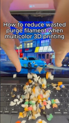 How to reduce wasted purge filament when multicolor 3d printing #3dprinting #3dprint #3d #bambulab