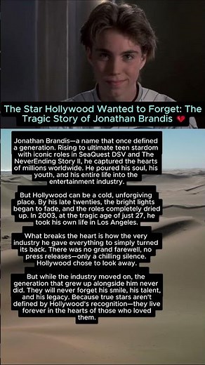 The Star Hollywood Wanted to Forget: The Tragic Story of Jonathan Brandis 💔