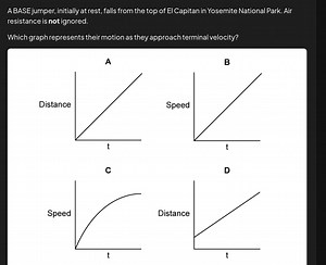 A BASE jumper, initially at rest, falls from the top of El Capi... | Filo