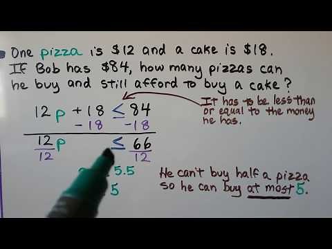 Grade 7 Math 7.2, Writing Two-step Inequalities from word problems