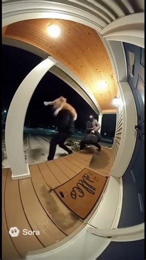 Cat vs Robber (caught on Ring camera)