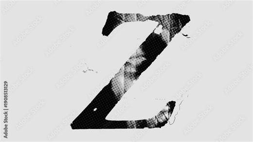 Black and white printed style type of a full screen individual letter with alpha for easy drag and drop overlays. Get the full alphabet set to create captions and words with a cool stop motion printed