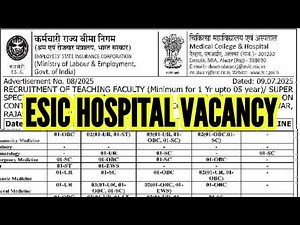 ESIC Recruitment 2025 | Various Posts | All India | Direct Interview | Esic Vacancy स्वास्थ्य विभाग