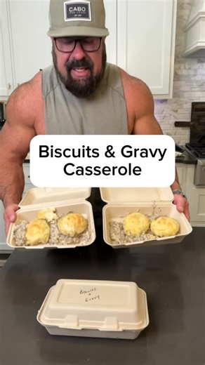Jeremy RG Fouts on Instagram: "Athletes look at me and listen. If you want real energy in the morning, stop skipping breakfast or grabbing junk. This Biscuits & Gravy Casserole is the best thing you can meal-prep for an entire week of training. 🍳🔥 Homemade (or canned) biscuits for clean, steady carbs. Pork sausage for protein and strength. A real butter–flour–milk gravy that gives energy without the crash. Put it all together, and you’ve got a breakfast that fuels confidence, power, and better