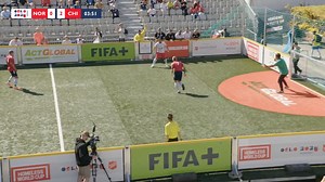 Right into the top corner. 👏 Incredible strength behind this strike from Chile. 🇨🇱 Join the movement 👉 www.homelessworldcup.org #Oslo2025HWC #HomelessWorldCup #Oslo2025 #MoreThanAGame | Homeless World Cup